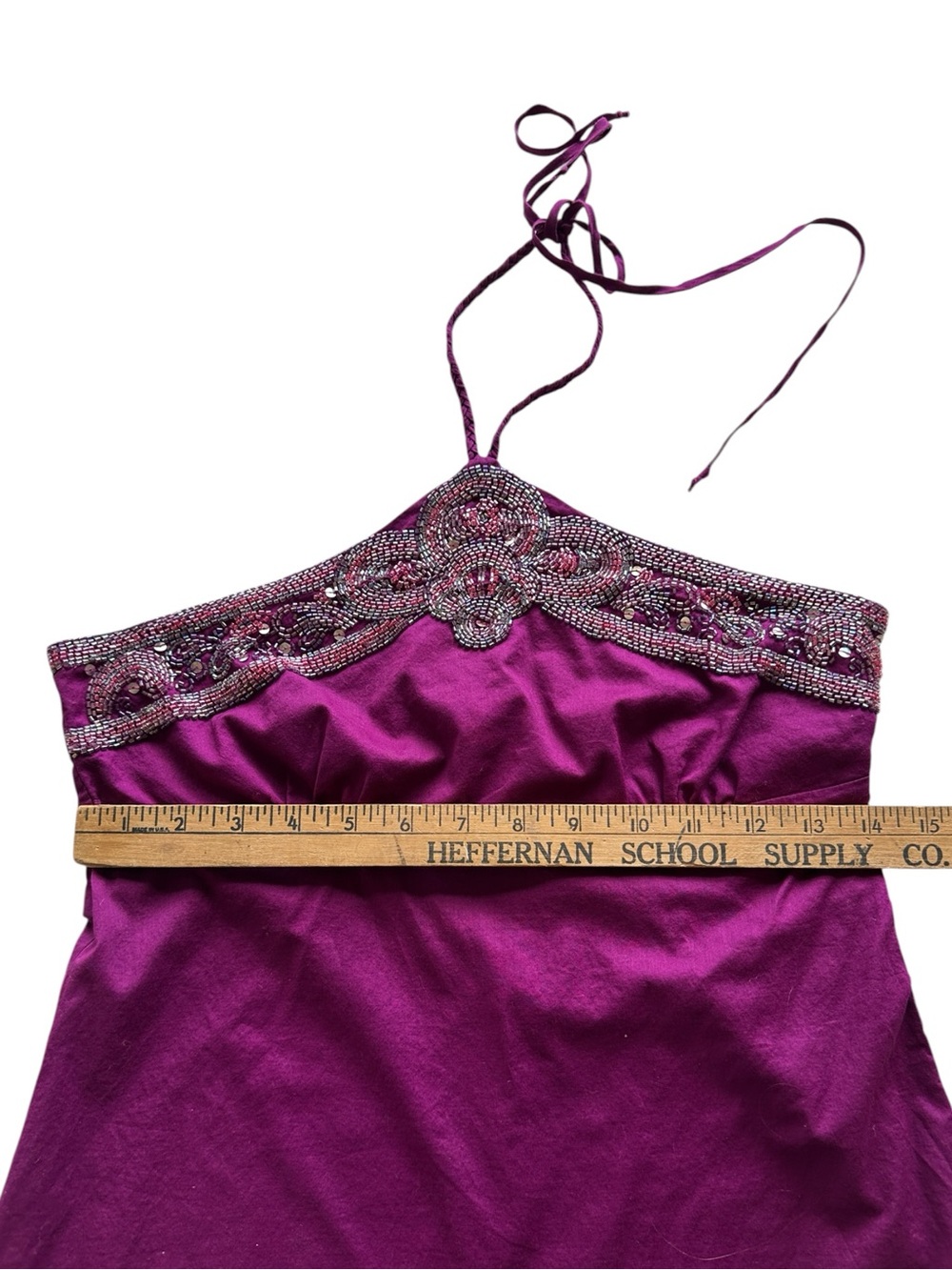 Vintage y2k Bebe beaded halter top - Picture 6 of 9